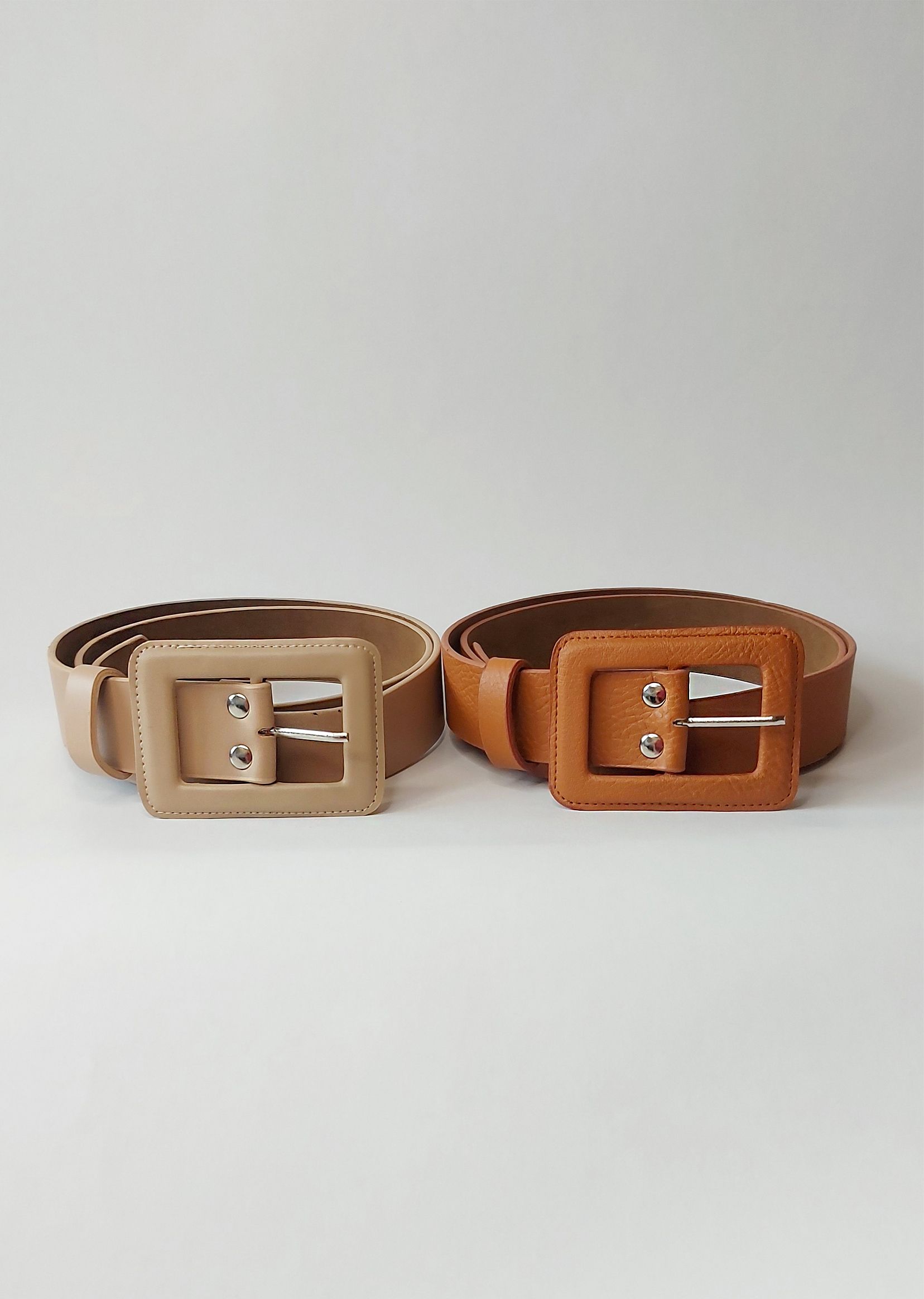 correa ancha Moda camel y beige