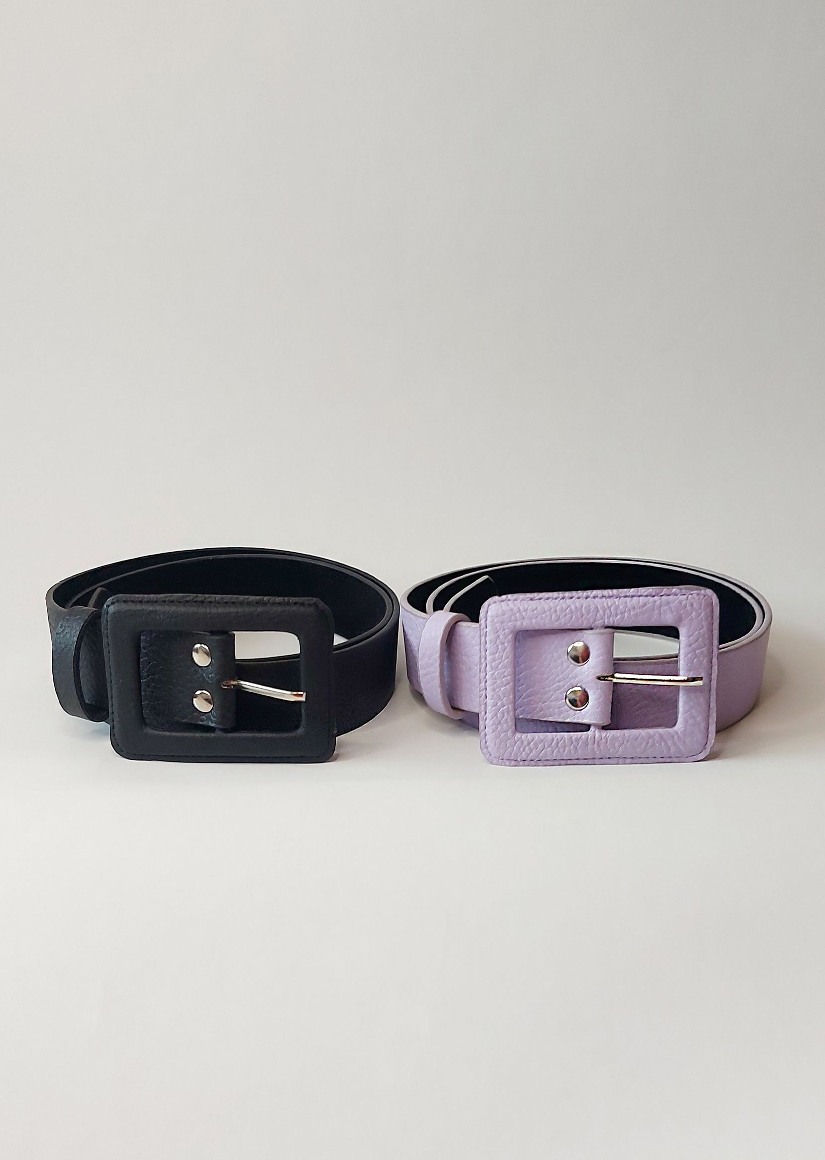 correa ancha Moda negro y lila