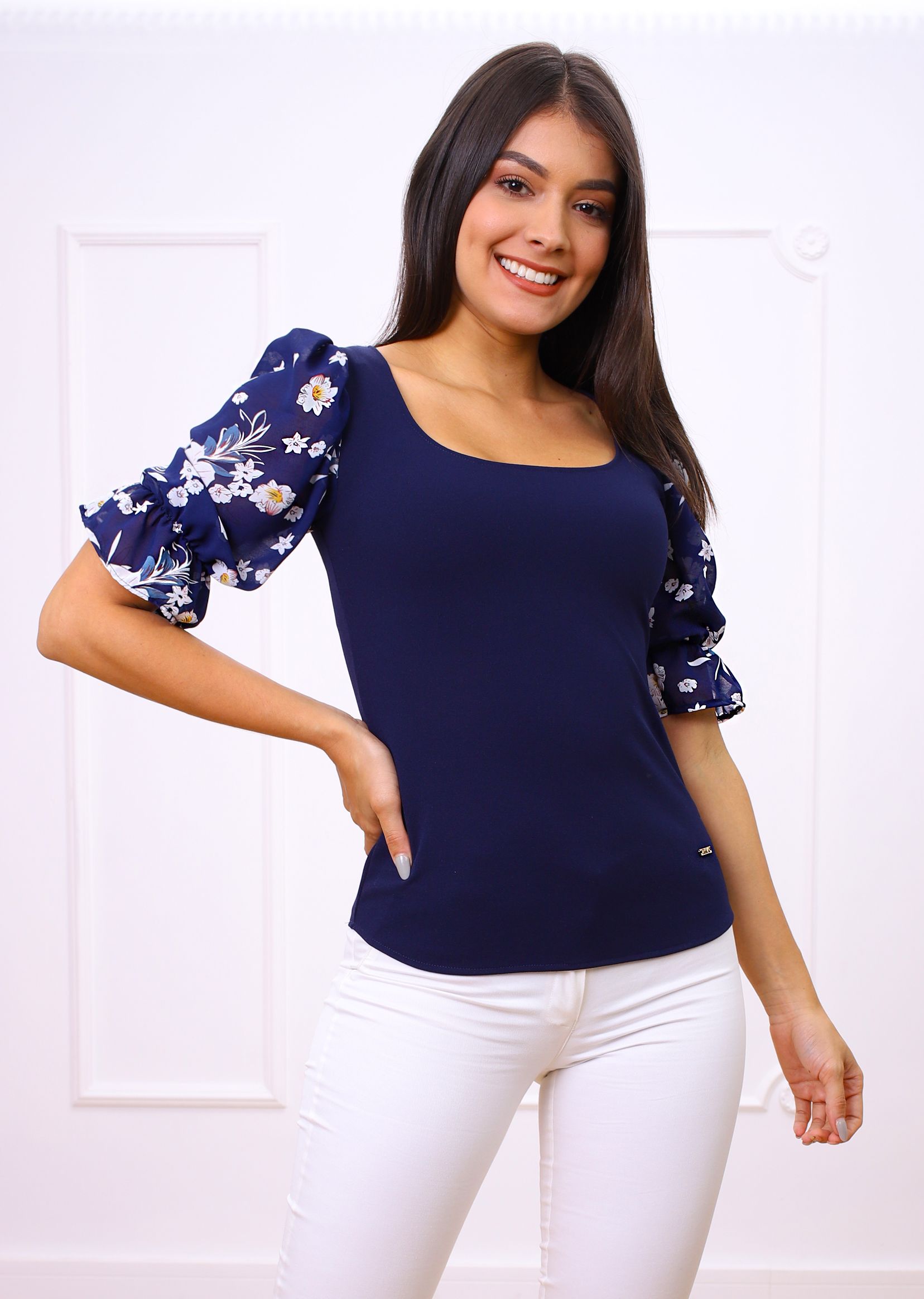 Blusa karim azul marino 1